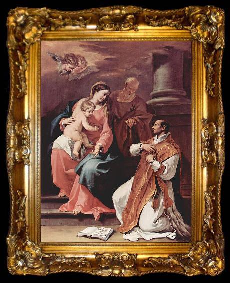 framed  Sebastiano Ricci Heilige Familie und der Hl. Ignatius von Loyola, ta009-2